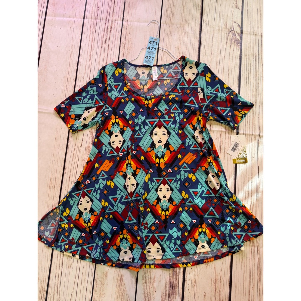 LuLaRoe Disney PocahontasPerfect T-Shirt Womens XS Geometric Character Print NWT